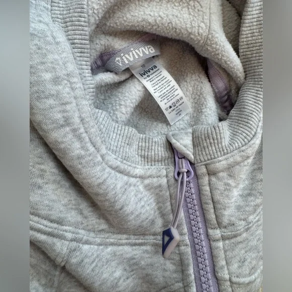 Ivivva Gray Full-Zip Hoodie Sweatshirt - Picture 12 of 12